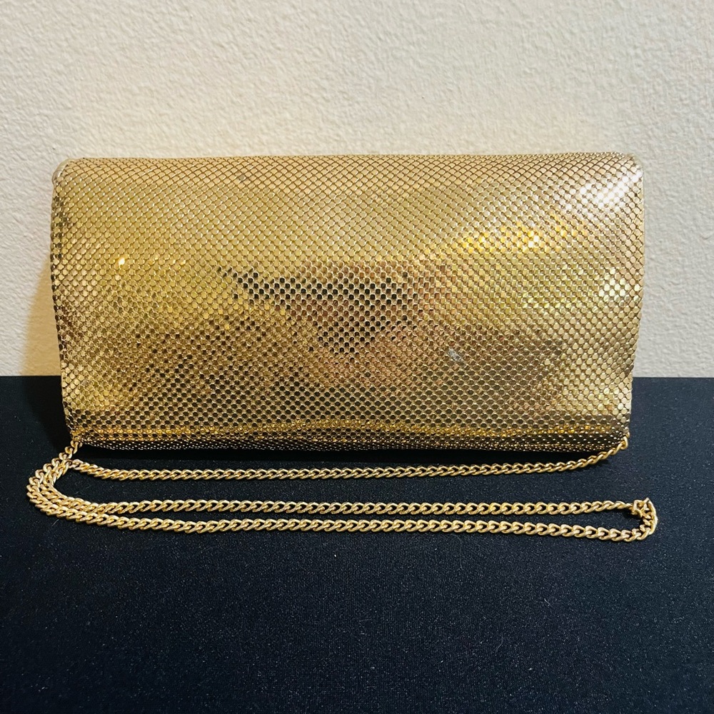 Whiting & Davis Vintage Gold Mesh Formal Shoulder Bag or Clutch Classic Bag